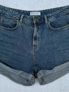 Primark Rolled-Hem High Waist Denim Shorts - Blue